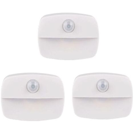Lot de 3 Veilleuse LED Automatique ,Lampe de Nuit Murale avec Détecteur de Mouvement autocollante,Veilleuse Murale pour Salle de Bains,Chambre,Garage et Couloir(Blanc Chaud) (1/5)
