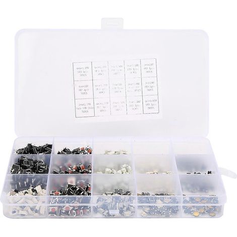 750 interrupteurs tactiles à micro-bouton-poussoir, 15 valeurs - Interrupteur tactile à faible sensibilité (1/5)