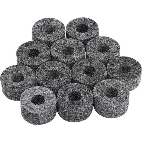 12 pads de batterie en feutre de 2,5 cm de différentes tailles (1/5)