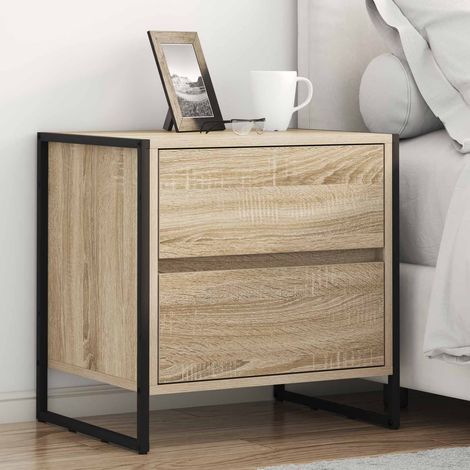 vidaXL Comodino Sonoma 50 x 39.5 x 50 cm Legno multistrato
