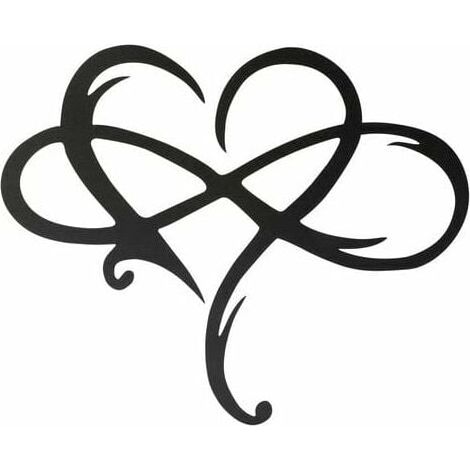 Décoration Murale Coeur Infini - En Acier - Pour Intérieur Et Extérieur - 20 x 25 cm - 1 Pièce (1/5)