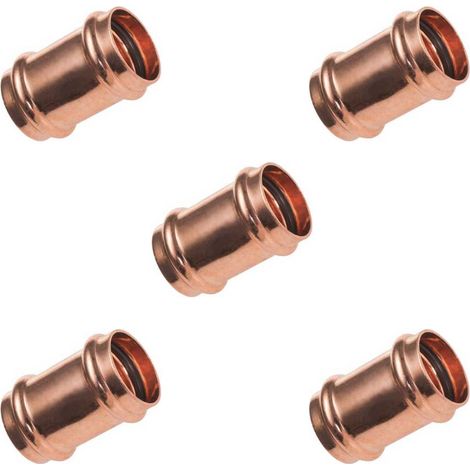 Lot de 5 raccords cuivre à sertir Manchons Femelle Ø28 (1/2)