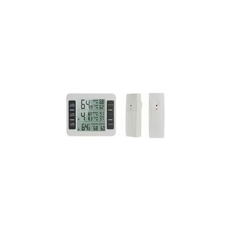 Thermomètre sans fil pour réfrigérateur et congélateur – 2 capteurs, alarme sonore, mémoire min/max, usage intérieur/extérieur (1/5)