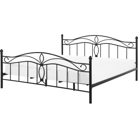 Bett mit Lattenrost Metall ANTLIA 140 x 200 cm Schwarz