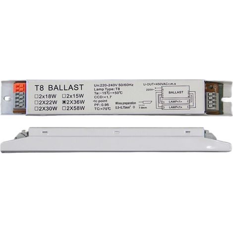 220-240v Ac 2x36w large tension T8 Ballast électronique lampe fluorescente Ballasts