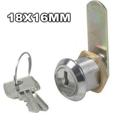 Serrure à Cylindre Pour Tiroirs à Classeurs à Visser 18x16mm Avec 2 Clés