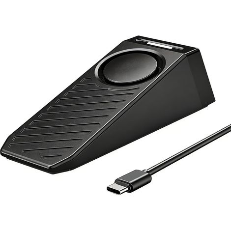 Butée de Porte avec Alarme, Cale Porte Alarme avec Double Alarme Sonore et Lumineuse, Alarme de butée de porte Rechargeable, Door Stop Alarm Adaptée à la Maison, à l'hôtel et aux Voyages (1/5)