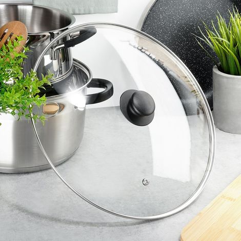 Glasdeckel für Töpfe und Pfannen Universalknopf 32 cm
