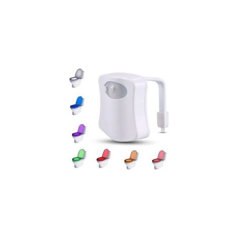 Eclairage LED pour WC / Capteur de Mouvement Luminaire pour Toilette et Salle de Bain / Lumière Veilleuse avec 16 coloris Différents (1/5)