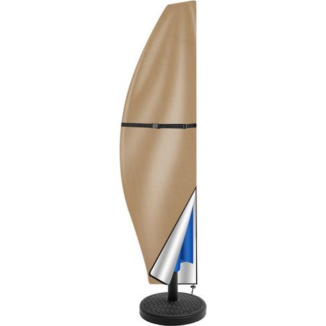 Housse de parasol – Housse pour parasol de terrasse en tissu Oxford avec fermeture éclair et tige – Housse de parasol de jardin imperméable (Kaki, 265 cm) (1/5)