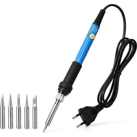 6 Pieces Soldering Iron Kit 60 W, Adjustable Temperature Soldering Iron 428°F896°F Digital Electronics with 5 Replacement Tips, Soldering for Repair Electronics Jewellery TV Computers DIY Daily (1/5)