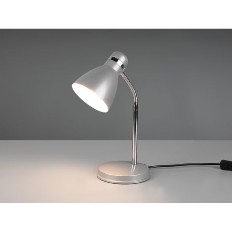 LED Schreibtischleuchte mit Flexarm und Metallschirm Grau, Höhe 33cm (1/5)