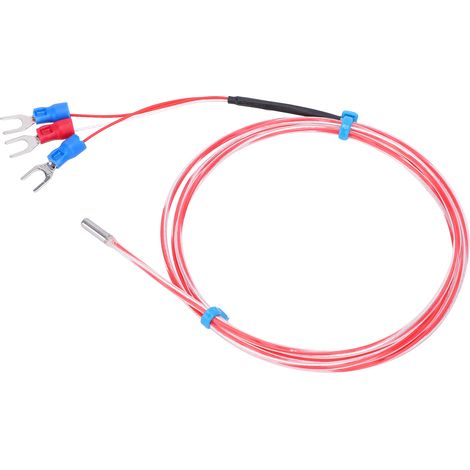 Sonde de température étanche PT100, sonde de température à thermistance 3 x 20 mm, 50 à +300 ℃ (1 m)