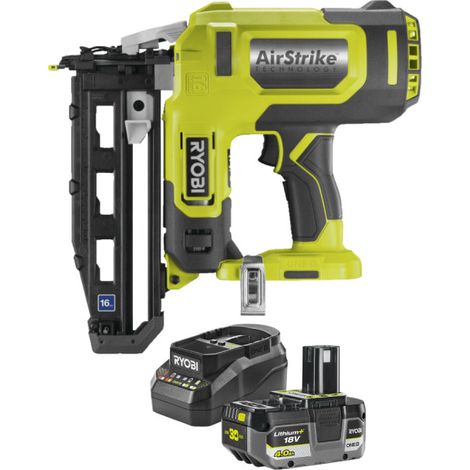 Cloueur de finition à air comprimé RYOBI 18V One+ R16GN18 - 16 G - Batterie 4,0Ah et chargeur (1/5)