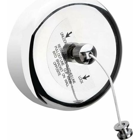 Corde à Linge Rétractable Acier Inox, Séchoir Extensible 2,8M, Salle de Bain, Balcon (1/5)