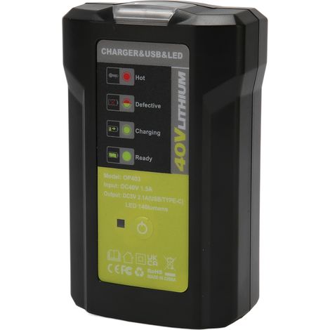 40-V-Lithium-Akkuladegerät für 36–40-V-Akkus OP4015 OP4026 OP4026A OP4030 OP4040 OP4050 OP4050A OP4060 OP4060A OP40201 (1/5)
