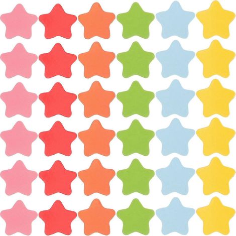 120 étoiles magnétiques autocollantes de 2 cm pour tableau noir, aimants pour réfrigérateur, aimants de course pour enfants (rouge, orange, jaune, vert, bleu, rose) (1/3)