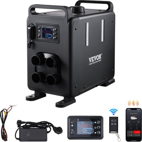 Chauffage Diesel 5-8KW, Réchauffeur d'Air Diesel 12/24 V, Contrôle par App Bluetooth, Télécommande et Écran d'Affichage, Alarme CO, Portable et Vertical, Chauffage Rapide, pour Bateau Caravane (1/5)
