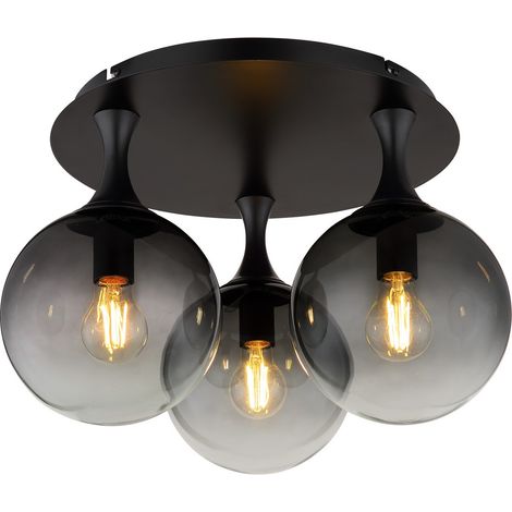 Globo - plafón - DALTON - negro - vidrio - Ø 46cm - E27 - (1/5)