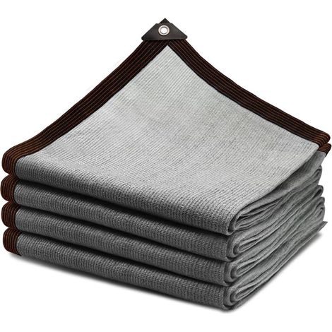 Filet d'ombrage avec œillets, voile d'ombrage pour jardin, protection solaire pour serre, terrasse, poulailler, coupe-vent, perméable à l'eau, gris, 2 x 3 m (1/5)