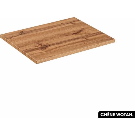 Plan de vasque en bois CHÊNE WOTAN L.60 x P.46,5 x H.2 (1/4)