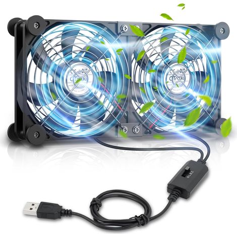 Ventilateur USB 14CM×14CM×2.5CM 3 Vitesses Double Rangée avec 8 Pieds Absorbant Ventilateur PC Silencieuse pour PC, Ordinateurs Portables, Projecteurs, Routeurs et Autres Appareils (1/5)