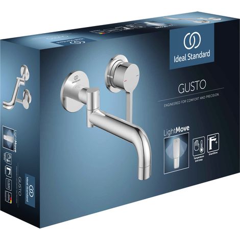 Ideal Standard Gusto - Grifo de fregadero empotrado, montaje de 2 orificios, cromo BD426AA (1/4)