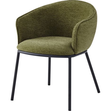 ALVIN-Fauteuil de table en tissu Luxury Kaki (1/5)