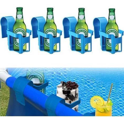 4 Porte-Gobelets pour Piscine Hors Sol – Lot de 4 Supports Robustes en Plastique Résistant aux UV, Idéal Bord de Piscine & Spa (1/5)