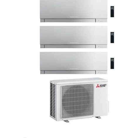 Mitsubishi Climatizzatore Trial Split Kirigamine Zen MSZ-EF Silver 9+9+18 con MXZ-3F54VF Inverter R32 WiFi Classe A+++