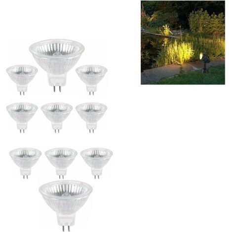 Confezione da 10 lampadine alogene GU5.3 35W 12V, 400lm bianco caldo 2700K dimmerabili, lampadina spot alogena MR16 (1/5)