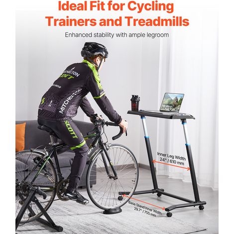 Bureau de vélo d'entraînement mobile, table de vélo pour entraînement pliable avec roues verrouillables, bureau de fitness antidéra… (1/5)