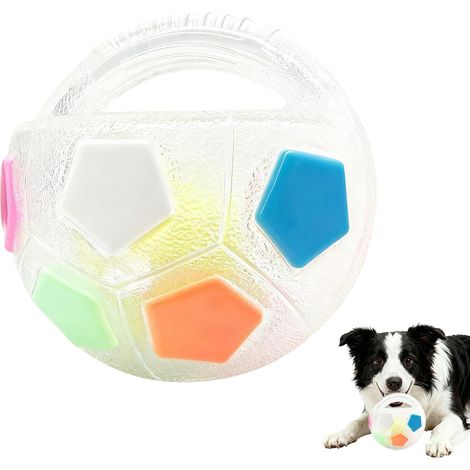 Balle apaisante douce pour chien - Jouet interactif anti-stress avec poignée, convient aux chiens de petite, moyenne et grande taille (blanche)