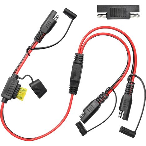 Câble de rallonge SAE Spliiter 16AWG 2FT/60CM 1 à 2 Connecteur SAE Adaptateur de Chargeur d'alimentation avec fusible de Protection 20A et connecteur d'inversion de polarité SAE. (1/5)