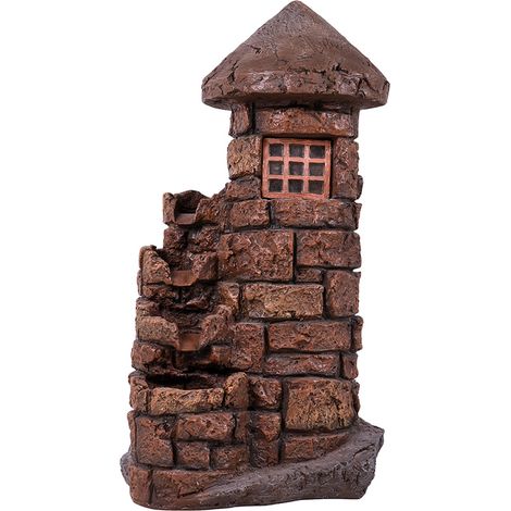 LED Außen Bereich Spring Zier Brunnen Turm Wasserspiel Kaskade Stein Optik Garten (1/3)
