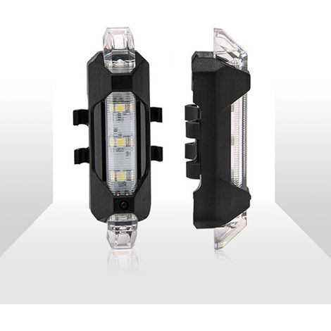 Phare arrière vélo USB rechargeable - Lumière étanche pour VTT - Sécurité et visibilité nocturne (1/4)