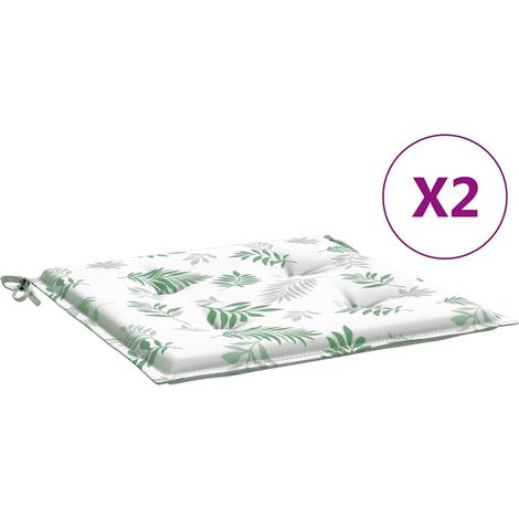 Maison Exclusive - Cuscini per Sedia 2 pz Motivo a Foglie 50x50x3 cm in Tessuto (1/5)