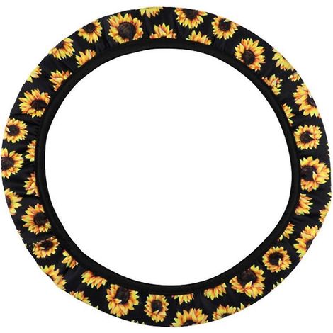Universeller Lenkradbezug mit Sonnenblumenmotiv, rutschfestes und schweißabweisendes Material, Autozubehör mit Sonnenblumenmotiv