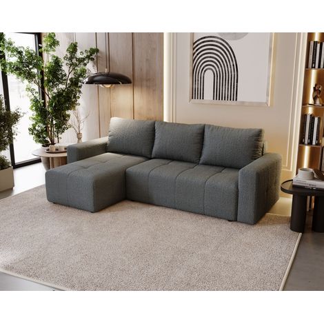 Ecksofa Schlafsofa NOHA in Stoff Now or Never Dunkelgrau Ottomane Links (1/5)