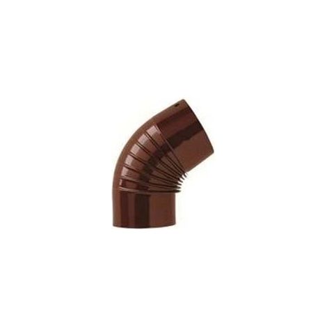 GOMITO 45  ° PORCELLANATO PER STUFE A LEGNA MARRONE LUCIDO   EE ¸ cm.12    SAVE