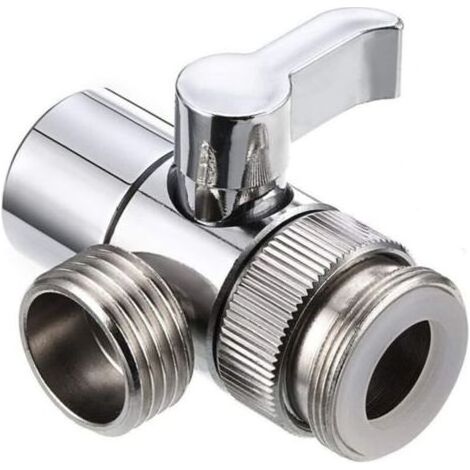 Filtre à eau - Adaptateur universel pour robinet - Douchette à main - Vanne d'inversion à 3 - Valve d'inversion - Valve de douche - Connecteur de pommeau de douche - Lavabo (1/4)