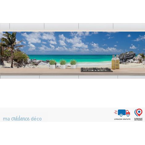 Crédence : Plage paradisiaque 2 - Alu composite - 120 - 60 (1/3)