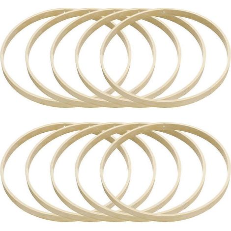 10 anneaux de bambou à faire soi-même pour créer une couronne et un attrape-rêves. Cadre décoratif en bambou pour attrape-rêves.-20x20cm
