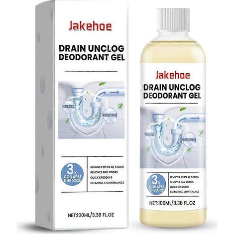 Déboucheur de canalisations et éviers à action rapide, gel ultra-puissant, dissout les bouchons, 3 fois plus efficace que l'eau de Javel, compatible avec tous types de canalisations (lot de 2). (1/5)
