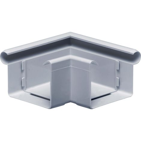 INEFA Rinnenwinkel 90 Grad kastenförmig Außenwinkel, PVC Wulst außen, Verbindungsstück Dachrinnenzubehör, Made in Germany - NW68 / 68mm Grau