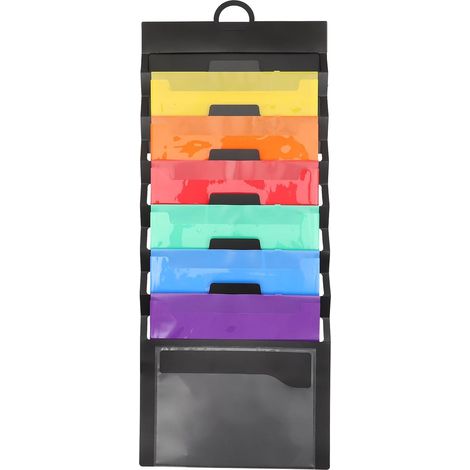 Organisateur Mural de Dossiers Portable en PP Noir, Trieur Suspendu Multifonction pour Garder Les Documents Organisés et Facile à Transporter, pour Voyage et École (1/5)