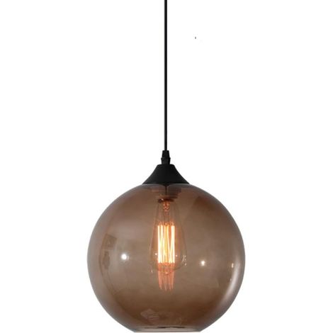 Glass Ball Pendant Lamp Industrial Vintage E27 Loft Bar Mini Chandelier 1 Light Kitchen Dining Room Bedroom Coffee (1/5)