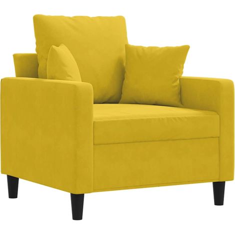 Fauteuil relax  Fauteuil Jaune 60 cm Velours (1/5)