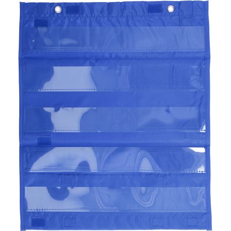 Pochette magnétique transparente 5 rangées pour étudiants, tableau de poche pour emploi du temps scolaire et activités à domicile, bleu. (1/5)