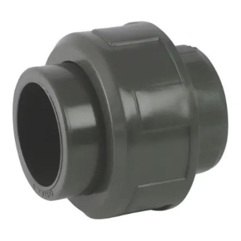 Manchon union PVC pression 3 pièces Ø63 mm – Raccord femelle 63 mm – Pression max 16 bars – Matériaux PVC-U et EPDM